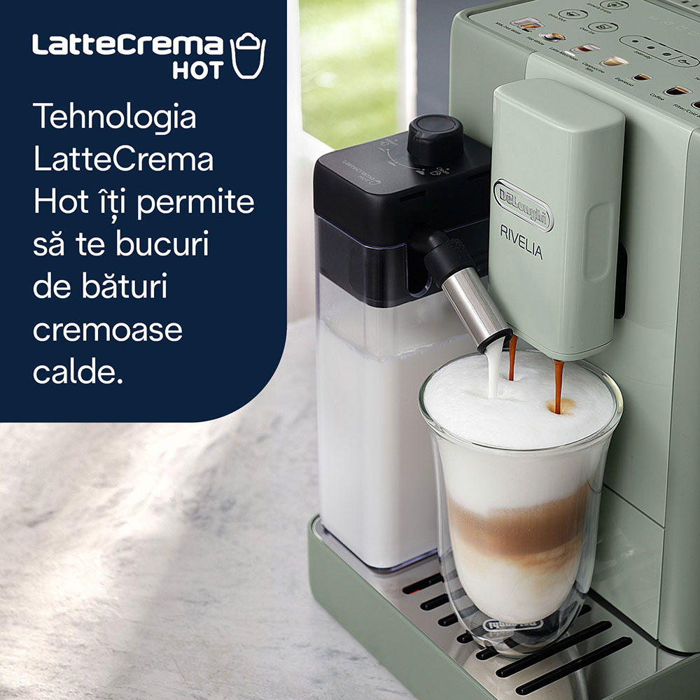 Espressor automat DELONGHI Rivelia Start EXAM420.55.GR, 1.4l, 1450W, 15 bar, verde