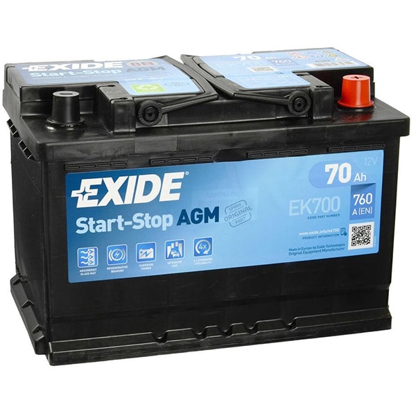 Baterie auto EXIDE Agm EK700, 12V, 70Ah, 760A