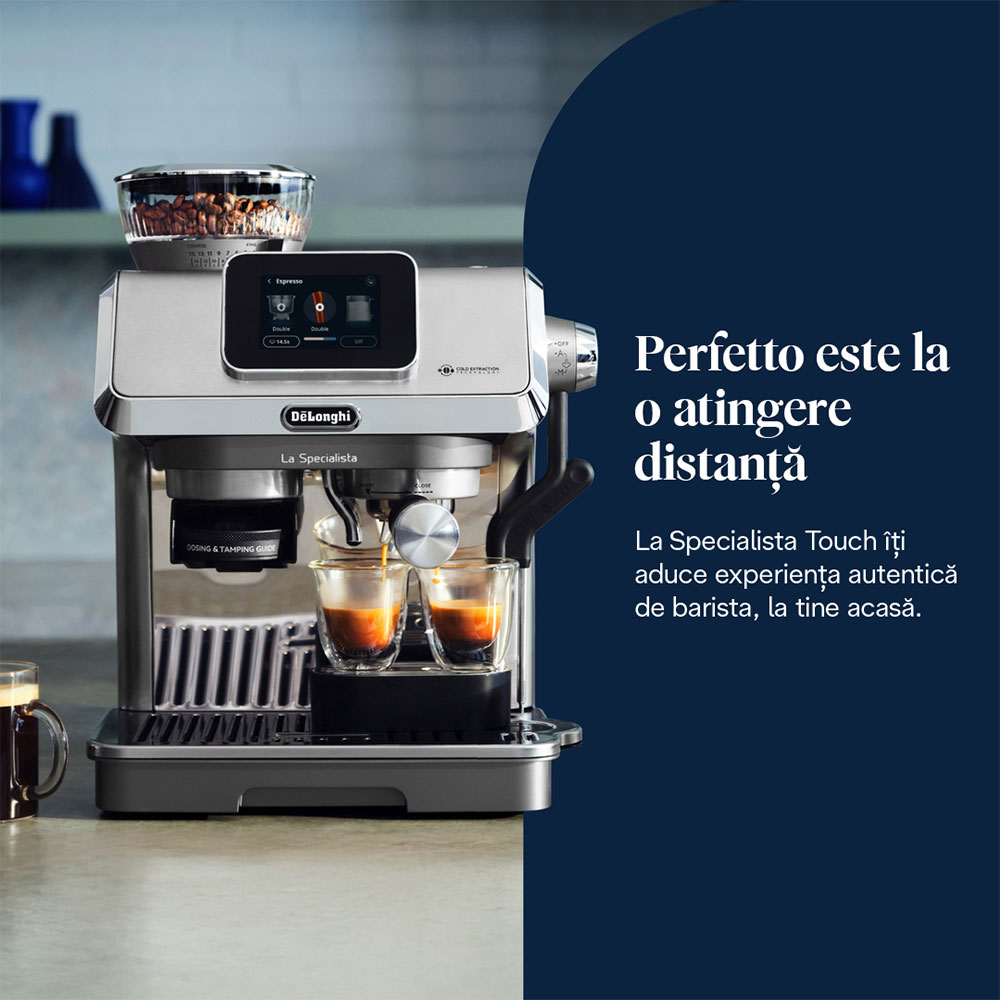 Espressor manual DELONGHI La Specialista Touch EC9455.M, 1.7l, 1450W, 15 bar, argintiu-negru