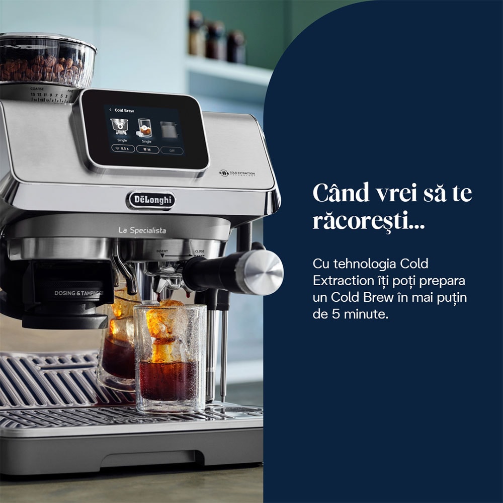 Espressor manual DELONGHI La Specialista Touch EC9455.M, 1.7l, 1450W, 15 bar, argintiu-negru