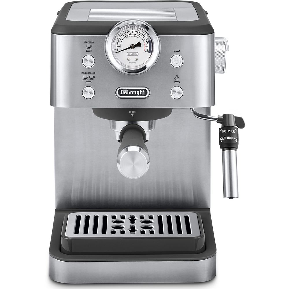 Espressor manual DELONGHI Classic EM450.M, 1.7l 1300W, 15 bar, sistem manual de spumare, argintiu