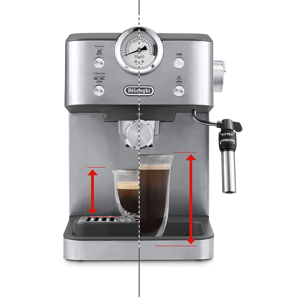 Espressor manual DELONGHI Classic EM450.M, 1.7l 1300W, 15 bar, sistem manual de spumare, argintiu