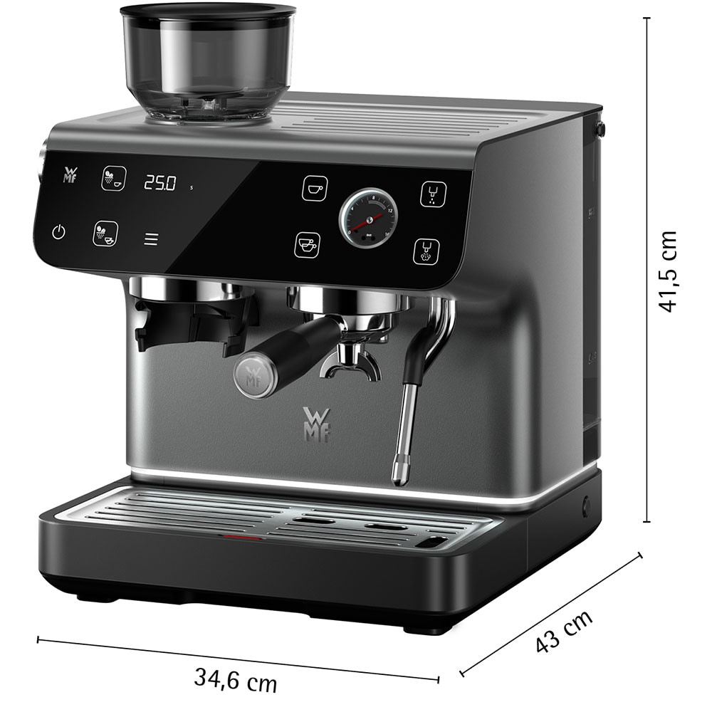 Espressor manual WMF Espresso Pro 412390011, 2.6l, 15 bar, gri inchis