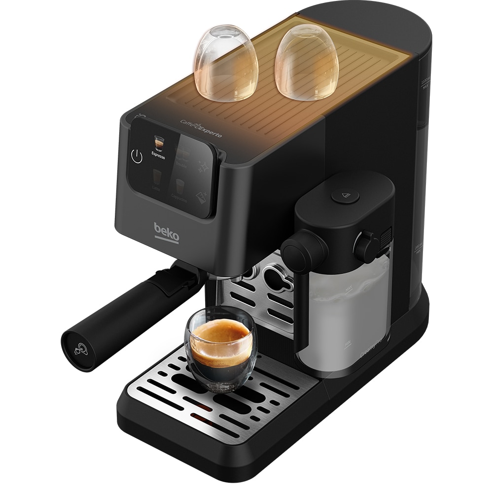 Espressor manual 3in1 BEKO CEP5464DX, 1.1l, 1600W, 20 bar, sistem Cappuccino, negru