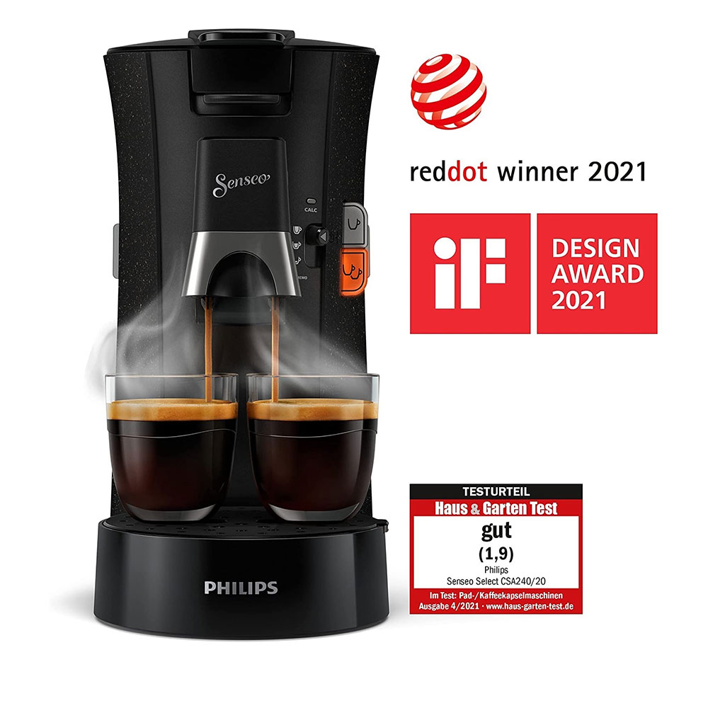 Espressor capsule SENSEO Select CSA250/11, 0.9l, 1450W, 1 bar, argintiu-negru