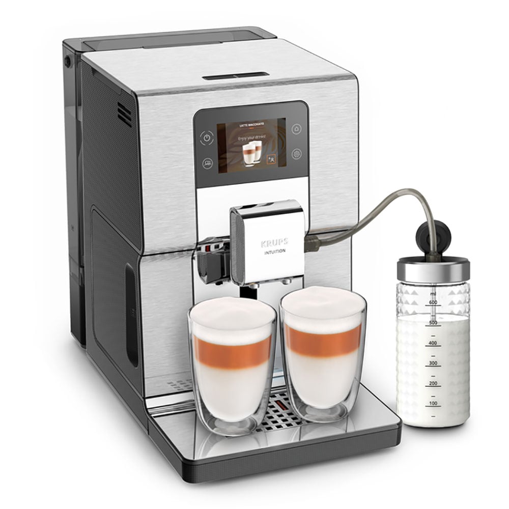 Espressor automat KRUPS Intuition Experience+ EA877D10, 3l, 1500W, 15 bar, argintiu-negru