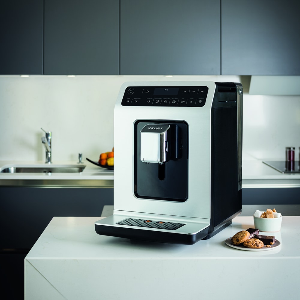 Espressor automat KRUPS Evidence EA891110, 2.3l, 1450W, 15 bar, alb-negru