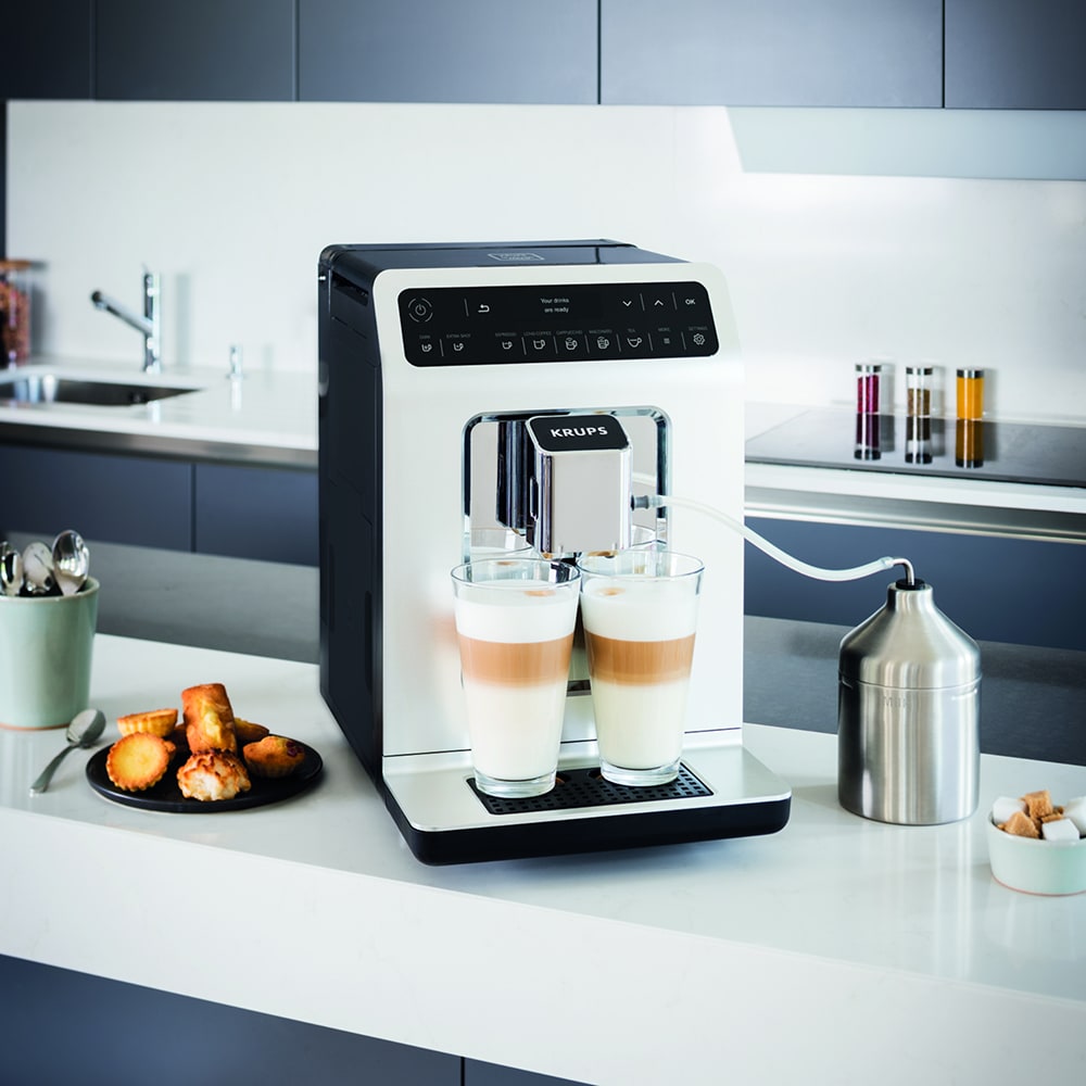 Espressor automat KRUPS Evidence EA891110, 2.3l, 1450W, 15 bar, alb-negru