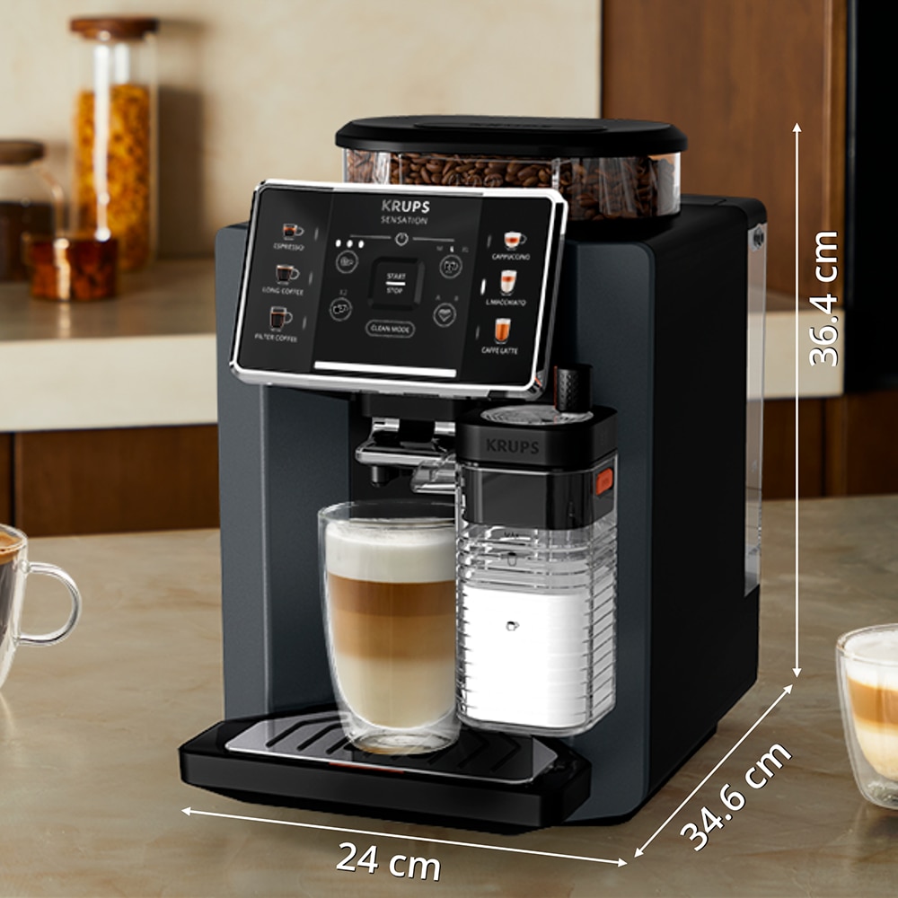 Espressor automat KRUPS Sensation Milk EA912B10, 1.7l, 1450W, 15 bar, negru