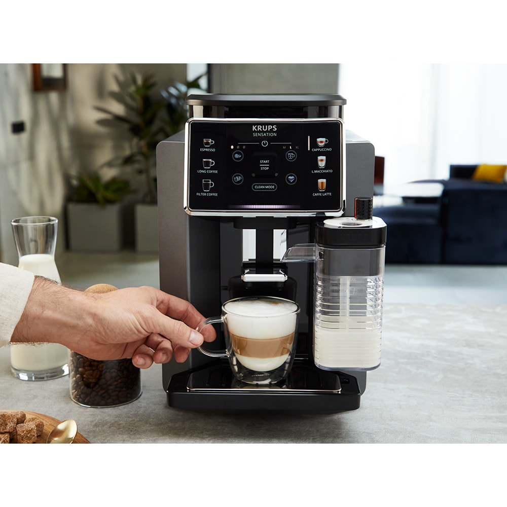 Espressor automat KRUPS Sensation Milk EA912B10, 1.7l, 1450W, 15 bar, negru