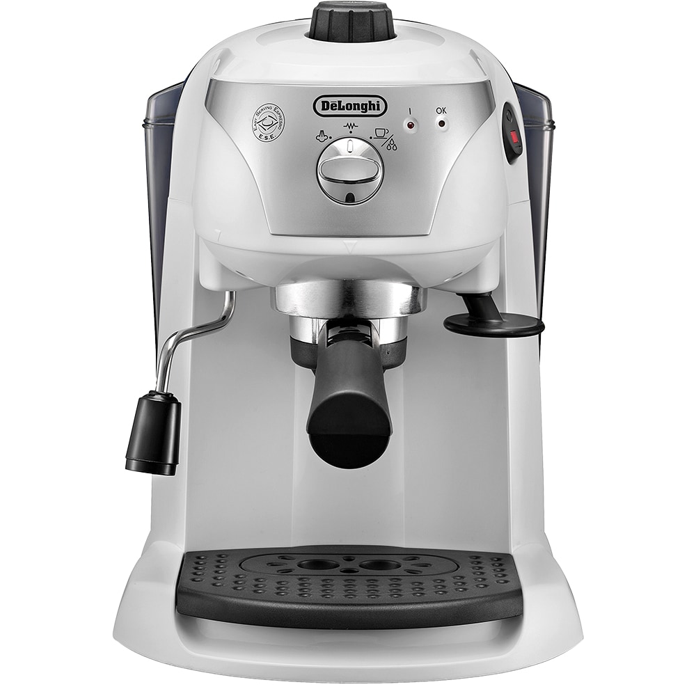 Espressor manual DELONGHI EC221.W, 1l, 1100W, 15 bar, sistem Cappuccino, alb-negru