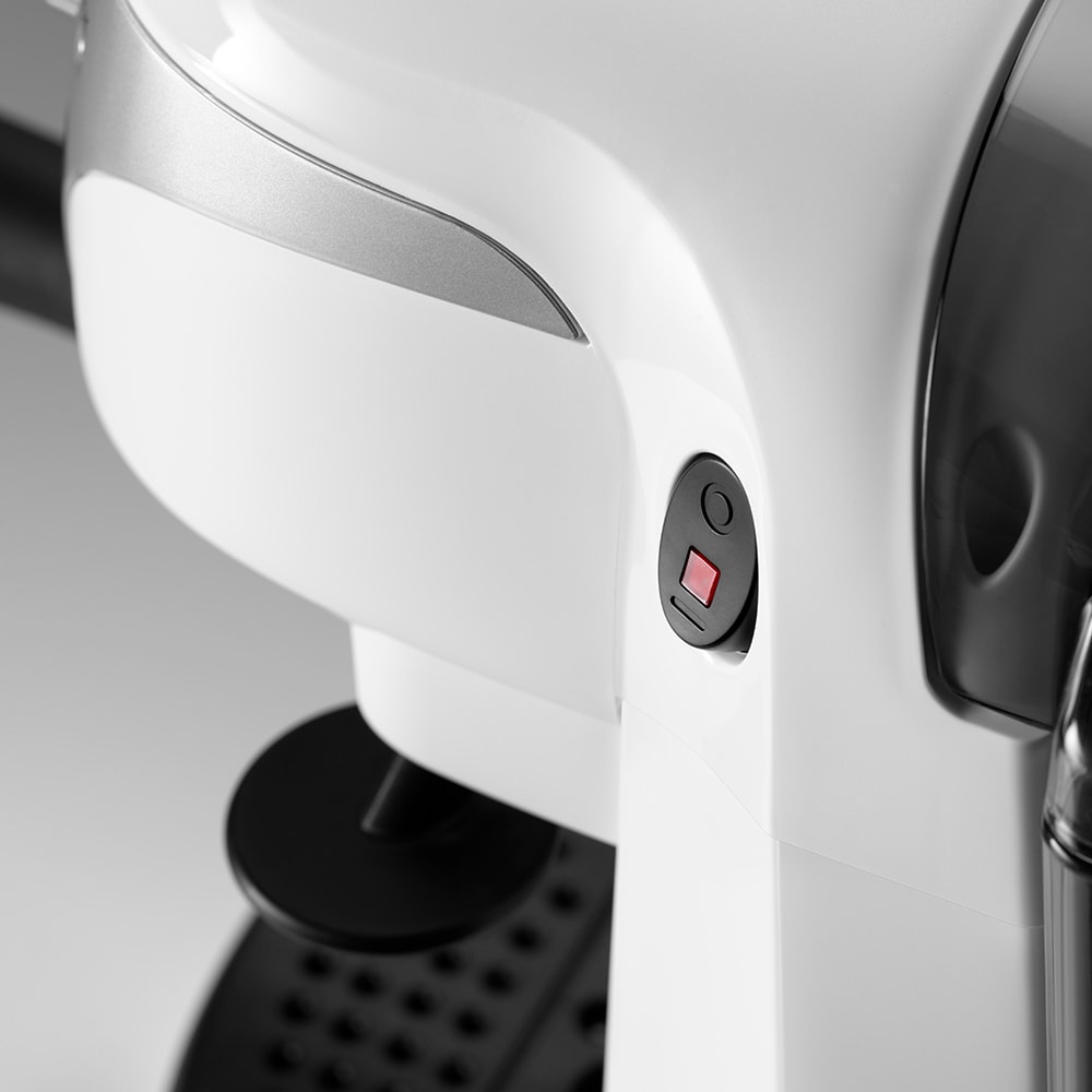 Espressor manual DELONGHI EC221.W, 1l, 1100W, 15 bar, sistem Cappuccino, alb-negru