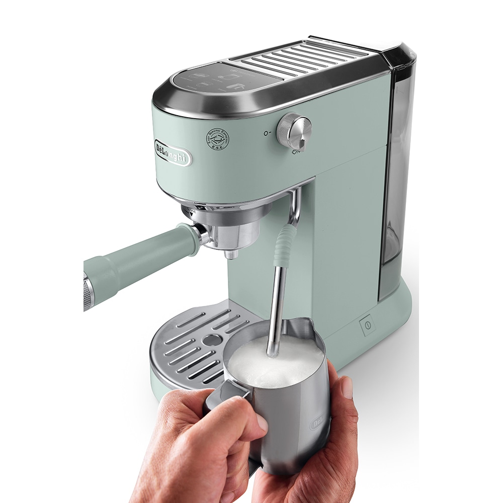 Espressor manual DELONGHI Dedica Duo EC890.GR, 1.1l, 1450W, 15 bar, sistem Cappuccino, verde-argintiu