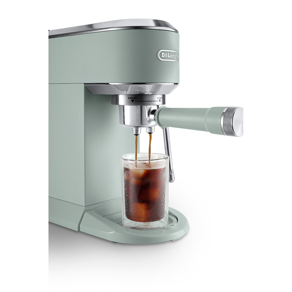 Espressor manual DELONGHI Dedica Duo EC890.GR, 1.1l, 1450W, 15 bar, sistem Cappuccino, verde-argintiu