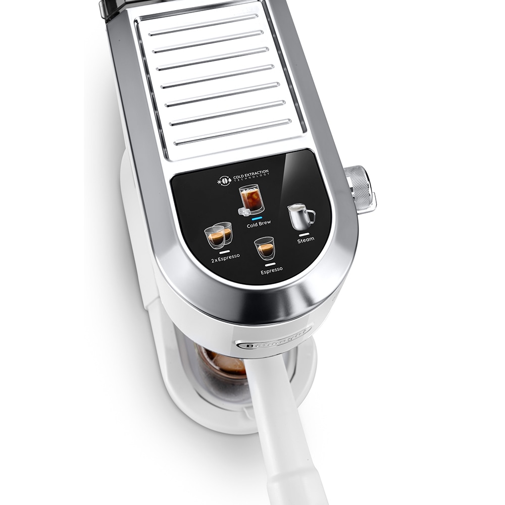 Espressor manual DELONGHI Dedica Duo EC890.WI, 1.1l, 1450W, 15 bar, sistem Cappuccino, alb-argintiu