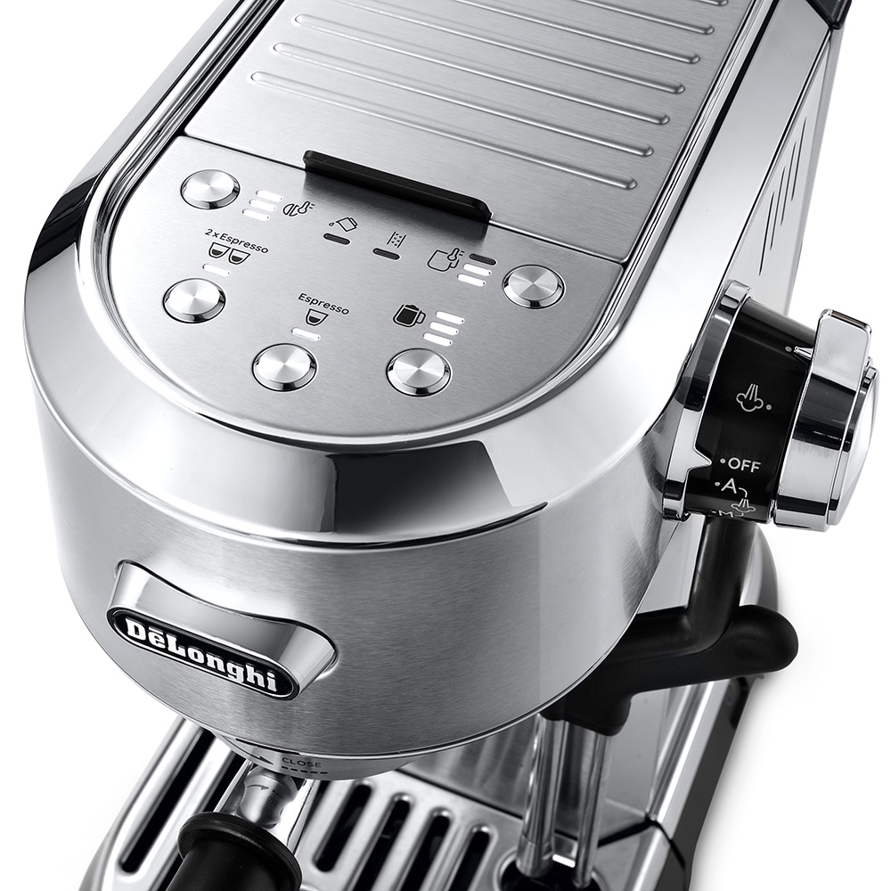 Espressor manual DELONGHI Dedica Maestro Plus EC950.M, 1.6l, 1450W, 15 bar, sistem Cappuccino, argintiu-negru