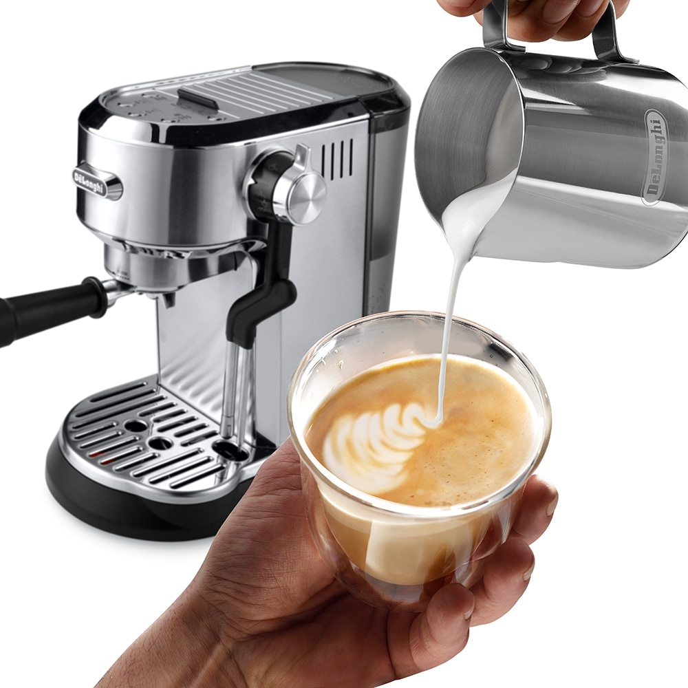 Espressor manual DELONGHI Dedica Maestro Plus EC950.M, 1.6l, 1450W, 15 bar, sistem Cappuccino, argintiu-negru