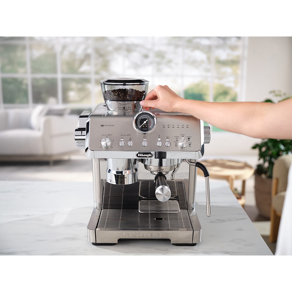 Espressor manual DELONGHI La Specialista Opera EC9555.M, 2l, 1550W, 19 bar, Tehnologia Cold Extraction, argintiu