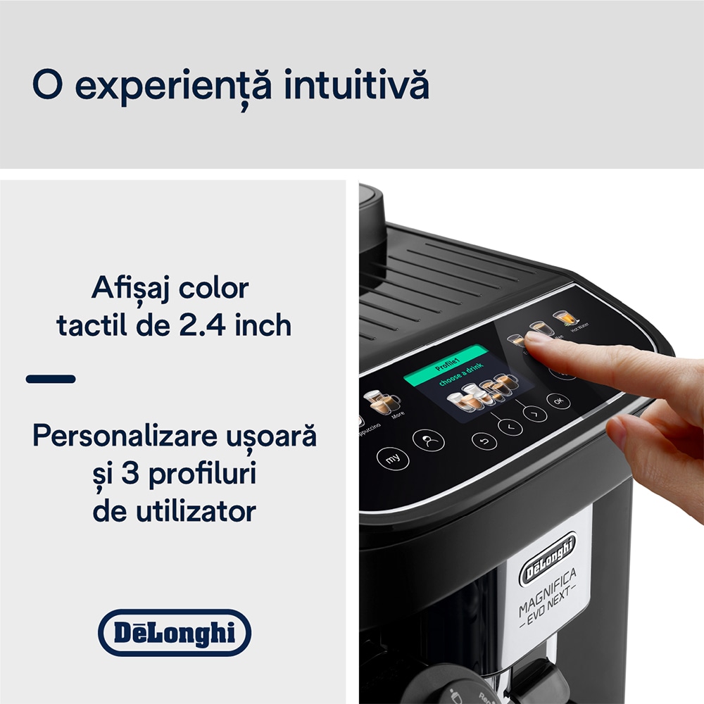 Espressor automat DELONGHI Magnifica Evo Next ECAM310.60.B, 1.9l, 1450W, 15 bar, negru