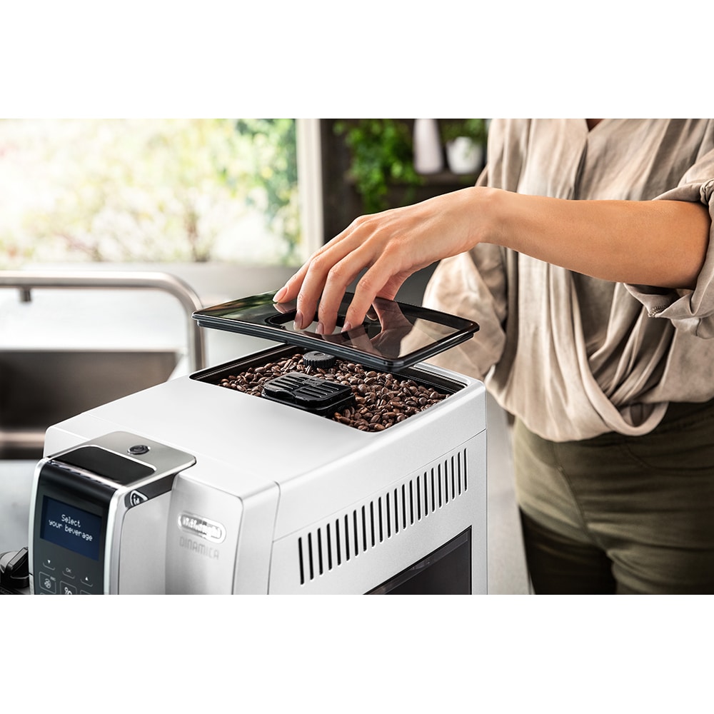 Espressor automat DELONGHI Dinamica ECAM350.55.W, 1.8l, 1450W, 15 bar, alb-argintiu