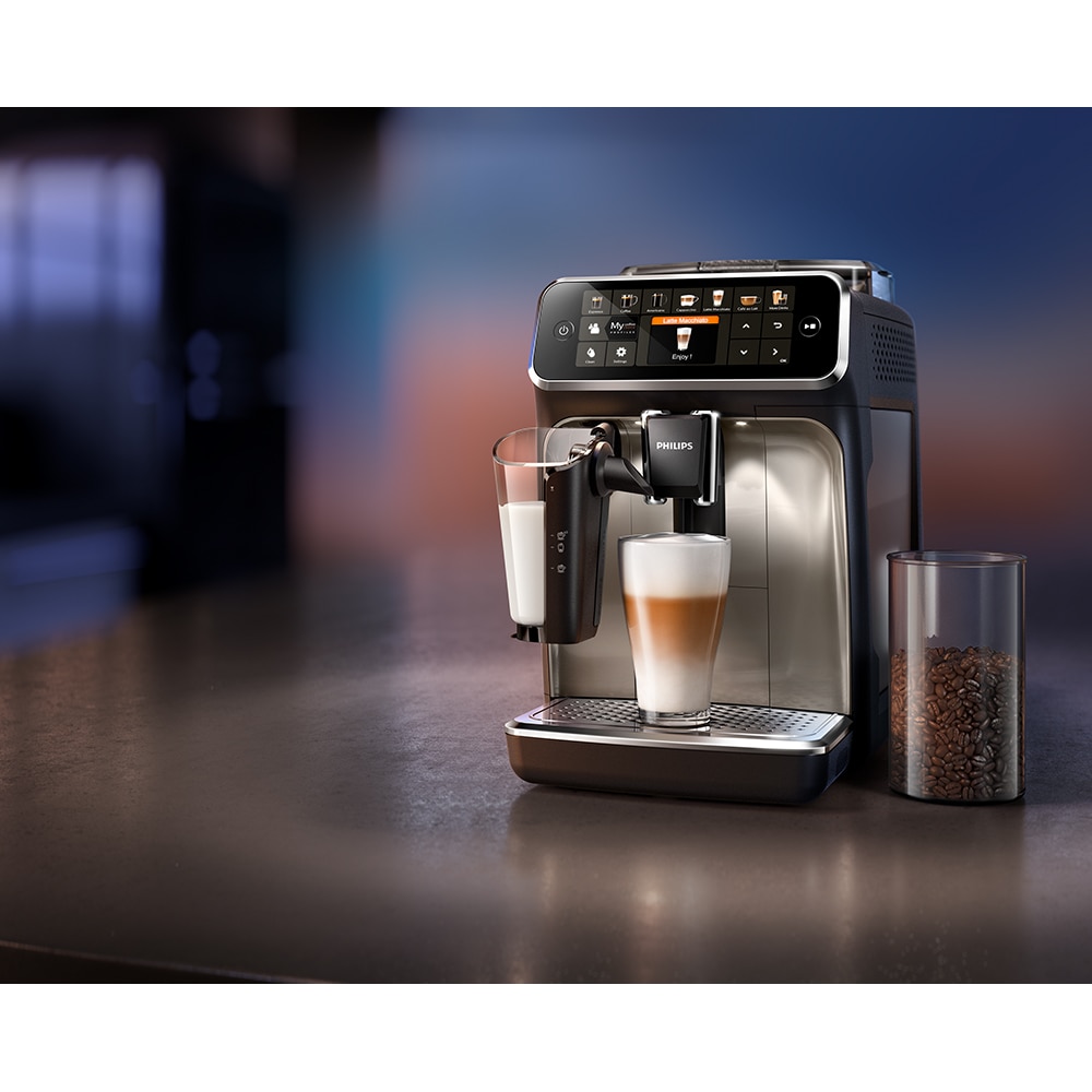 Espressor automat Philips LatteGo Seria 5400 EP5447/90, 1.8l, 1500W, 15 bar, negru-argintiu