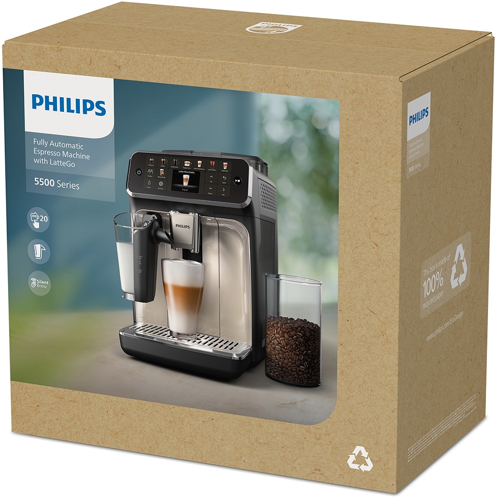 Espressor automat PHILIPS Seria 5500 EP5547/90, 1.8l, 1500W, 15 bar, argintiu-negru