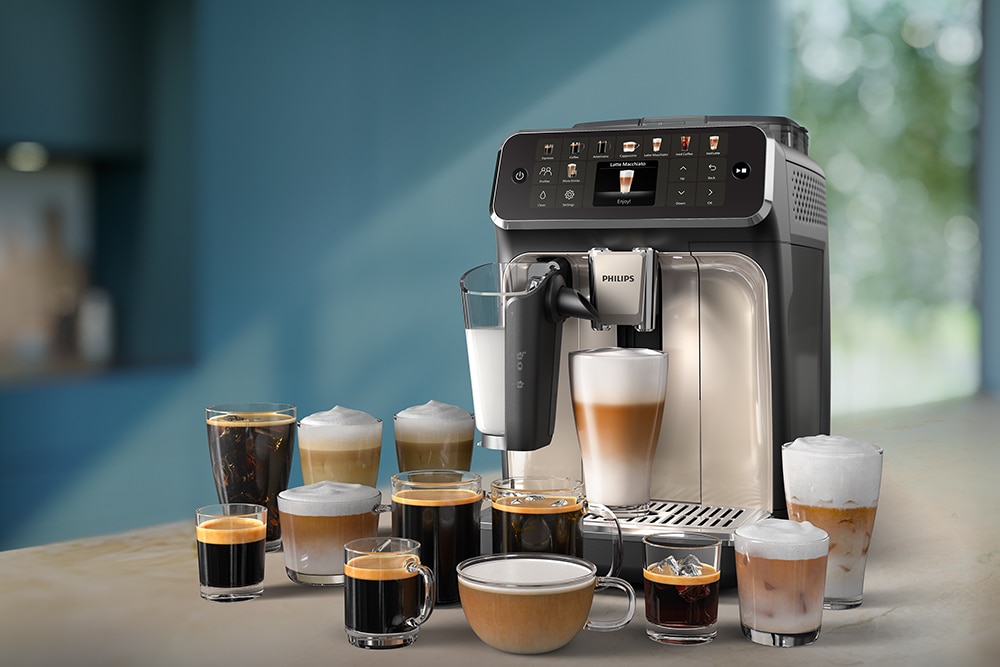 Espressor automat PHILIPS Seria 5500 EP5547/90, 1.8l, 1500W, 15 bar, argintiu-negru