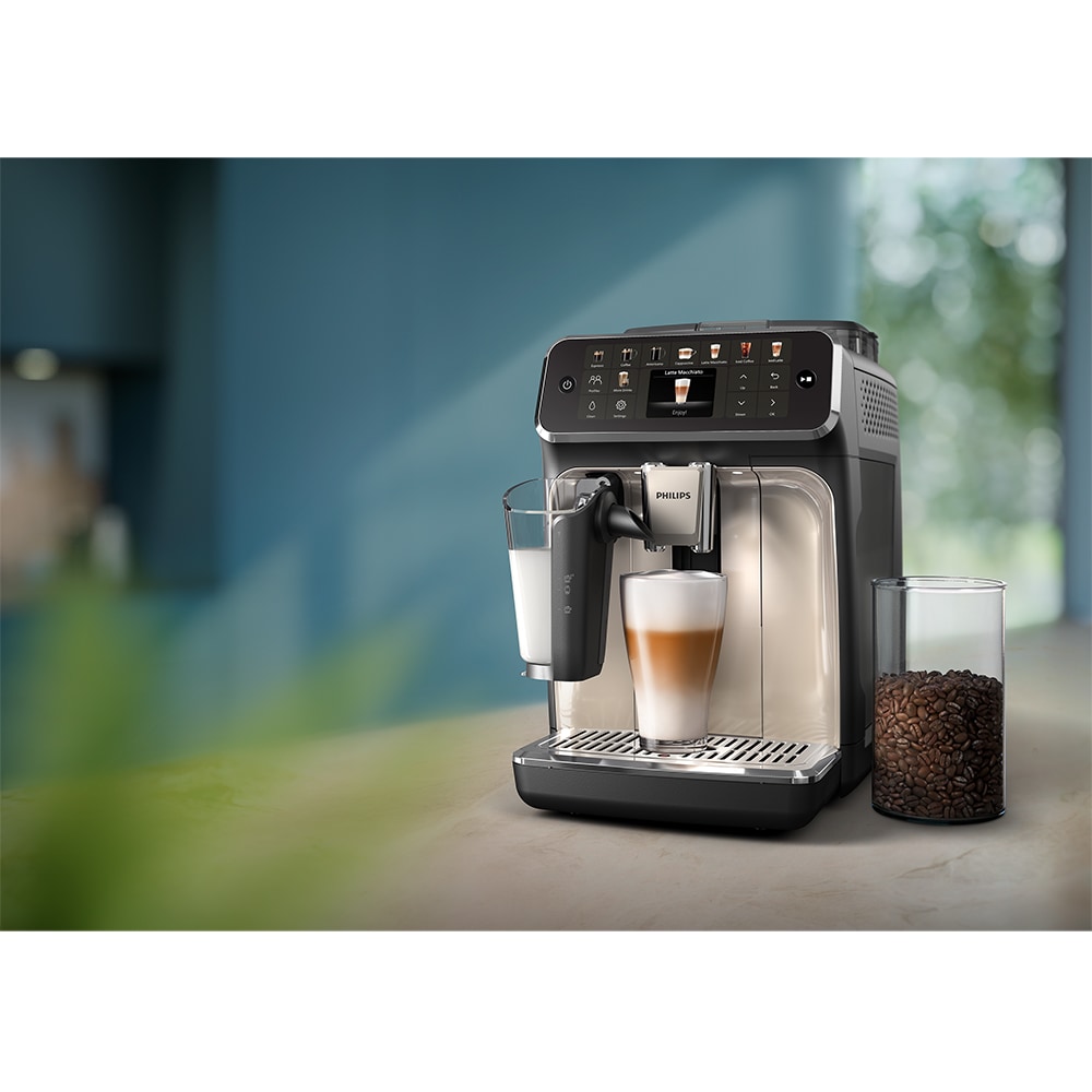 Espressor automat PHILIPS Seria 5500 EP5547/90, 1.8l, 1500W, 15 bar, argintiu-negru