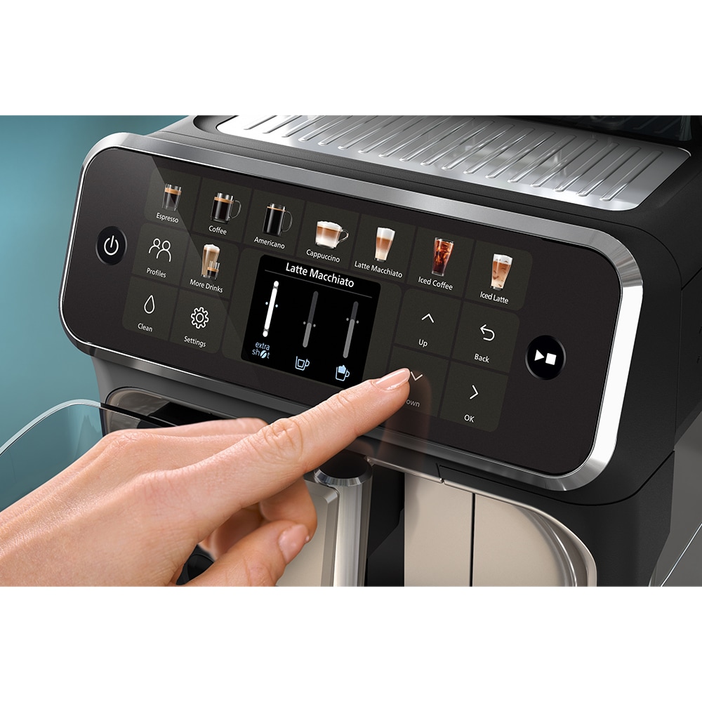 Espressor automat PHILIPS Seria 5500 EP5547/90, 1.8l, 1500W, 15 bar, argintiu-negru
