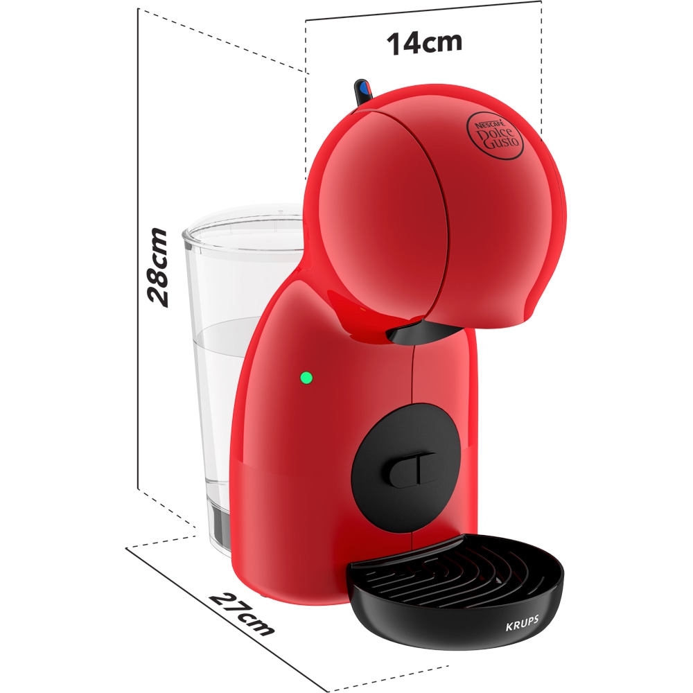 Espressor cu capsule KRUPS Dolce Gusto Piccolo XS KP1A3510, 0.8l, 1600W, 15 bar, rosu-negru
