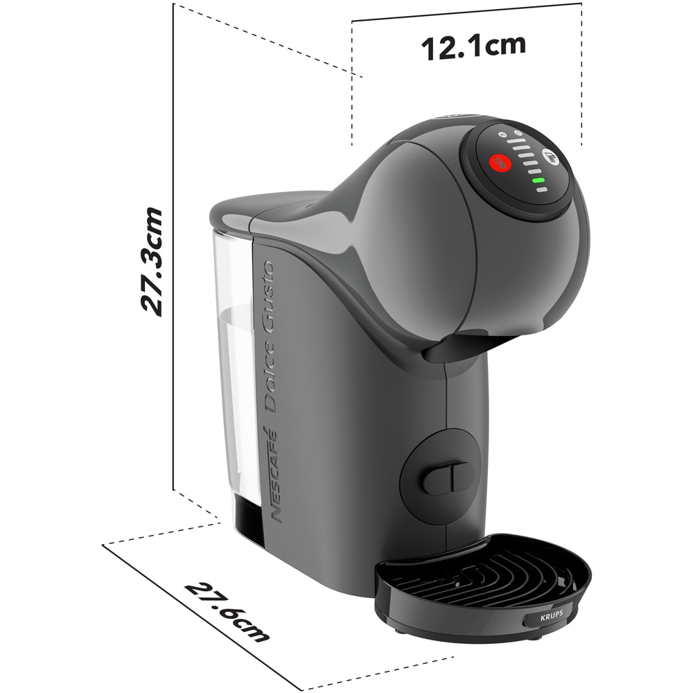 Espressor cu capsule KRUPS Dolce Gusto Genio S KP243B10, 0.8l, 1500W, 15 bar, gri inchis-negru