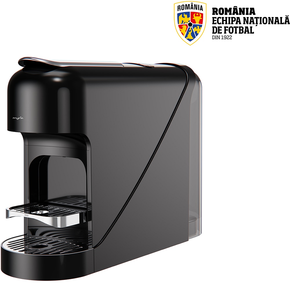 Espressor capsule MYRIA Echipa Nationala de Fotbal MY4497FRF, 0.9l, 1400W, 20 bar, negru-argintiu
