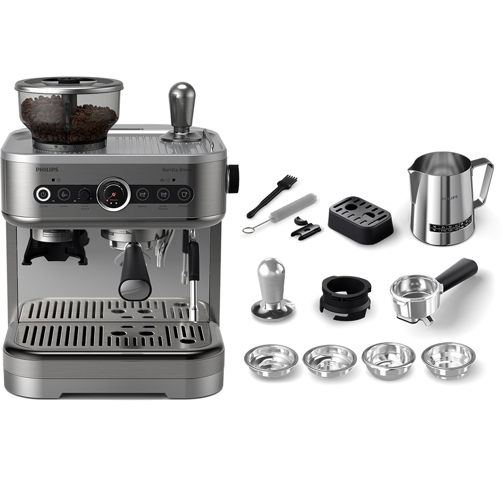 Espressor semi-automat PHILIPS Barista Brew PSA3228/01, 2.3l, 1350W, 15 bar, negru-argintiu