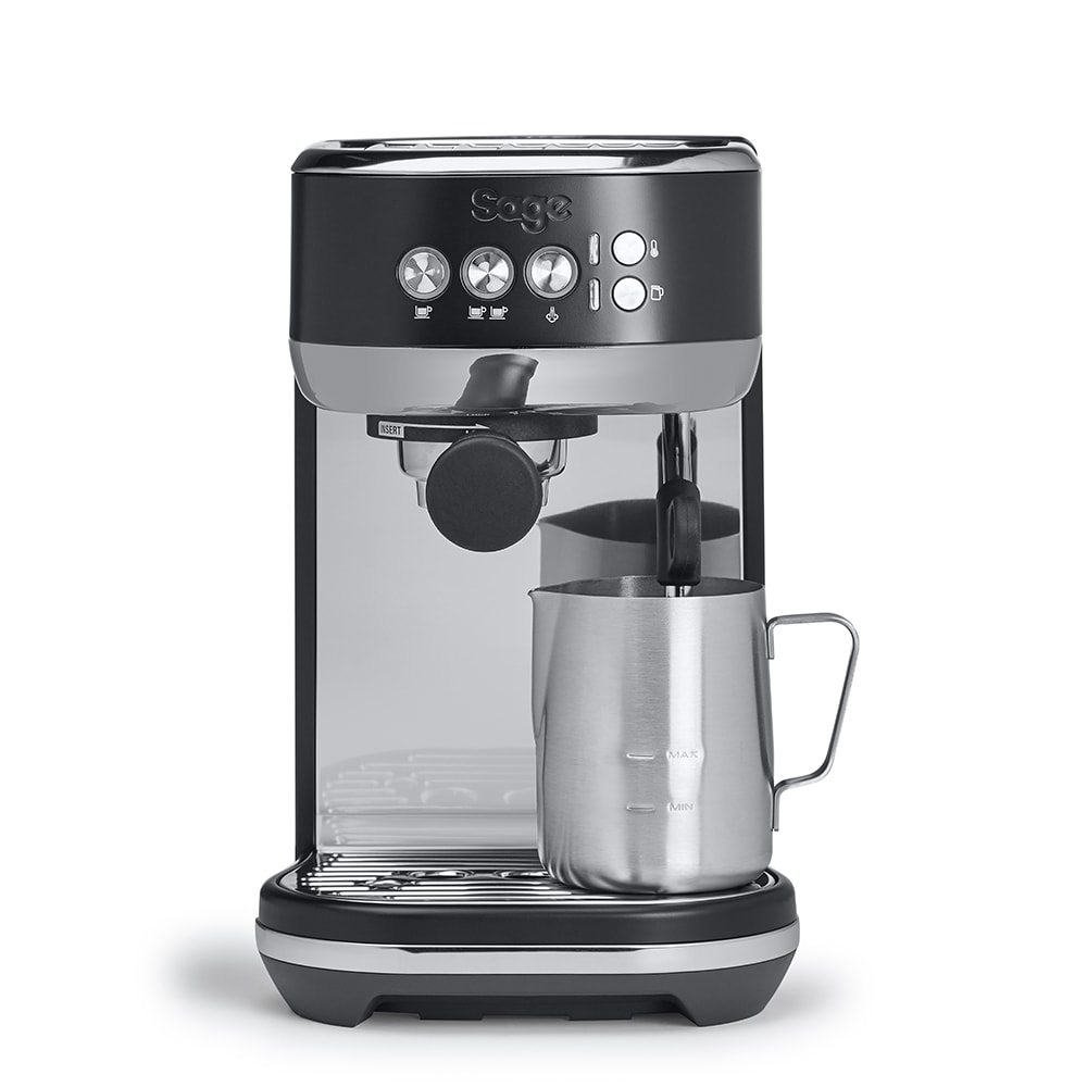 Espressor manual SAGE Bambino Plus SES500BTR, 1.9l, 1600W, 15 bar, sistem termic Thermojet, negru-argintiu