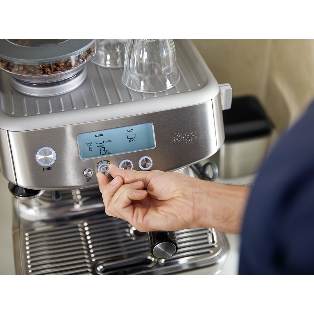 Espressor manual SAGE Barista Pro SES878BSS, 1.9l, 1680W, 15 bar, sistem termic ThermoJet, argintiu