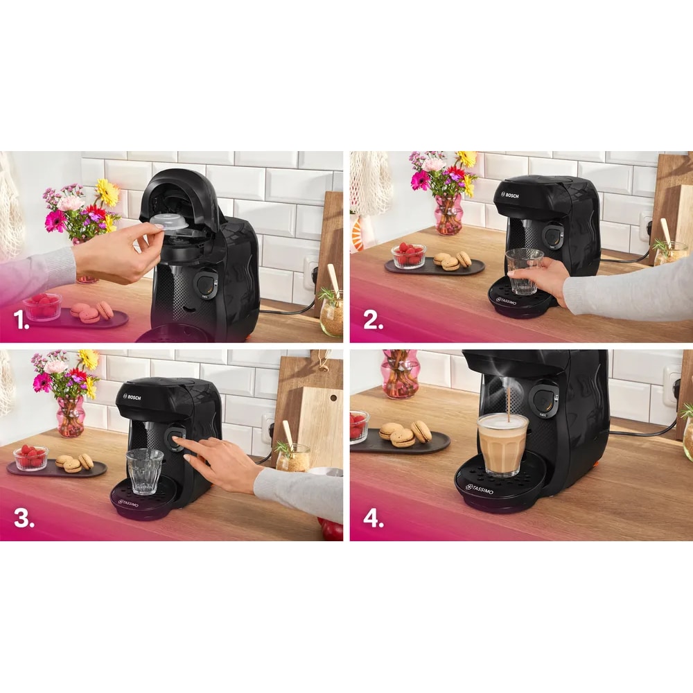 Espressor capsule BOSCH Tassimo Happy Friendly TAS102E, 0.7l, 1400W, negru 