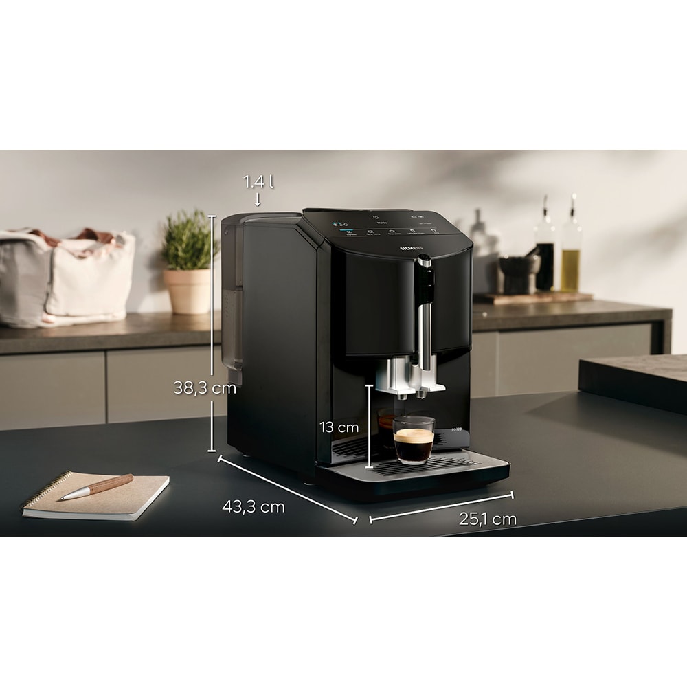 Espressor automat SIEMENS EQ300 TF301E09, 1.4l, 1300W, 15 bar, negru