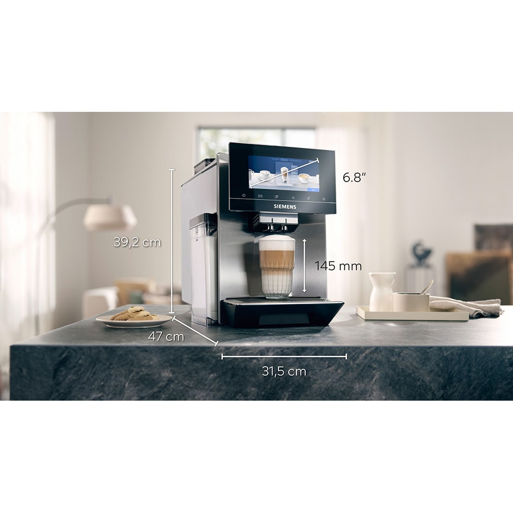 Espressor automat SIEMENS EQ900 TQ907R03, 2.3l, 1500W, 19 bar, argintiu-negru