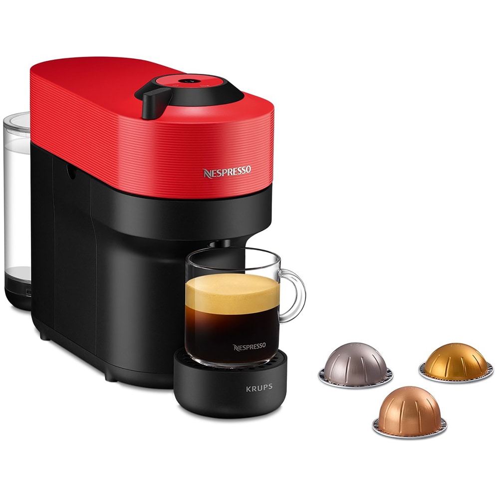 Espressor capsule NESPRESSO Vertuo Pop XN920510, 0.56l, 1500W, 19 bar, rosu-negru