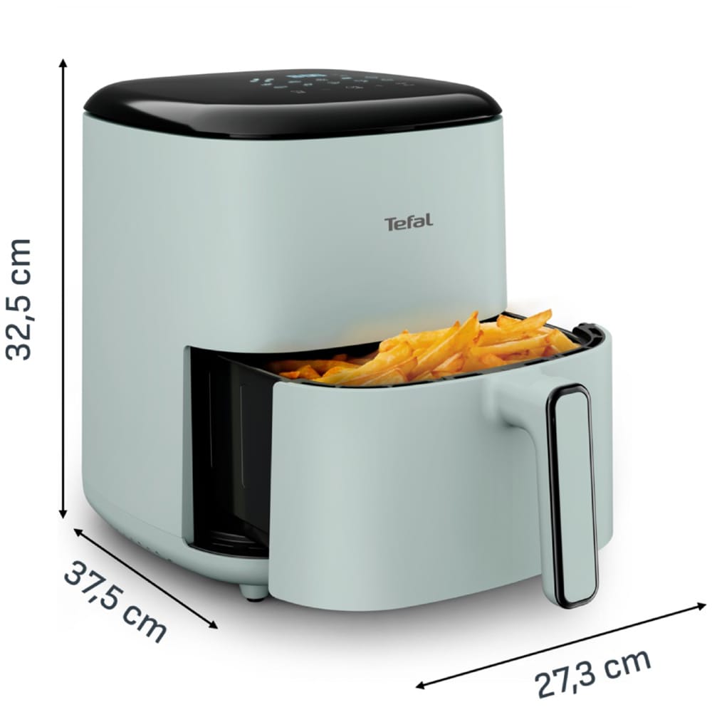 Friteuza cu aer cald TEFAL Easy Fry POP EY2454E0, 5l, 1kg, 1500W, verde-negru