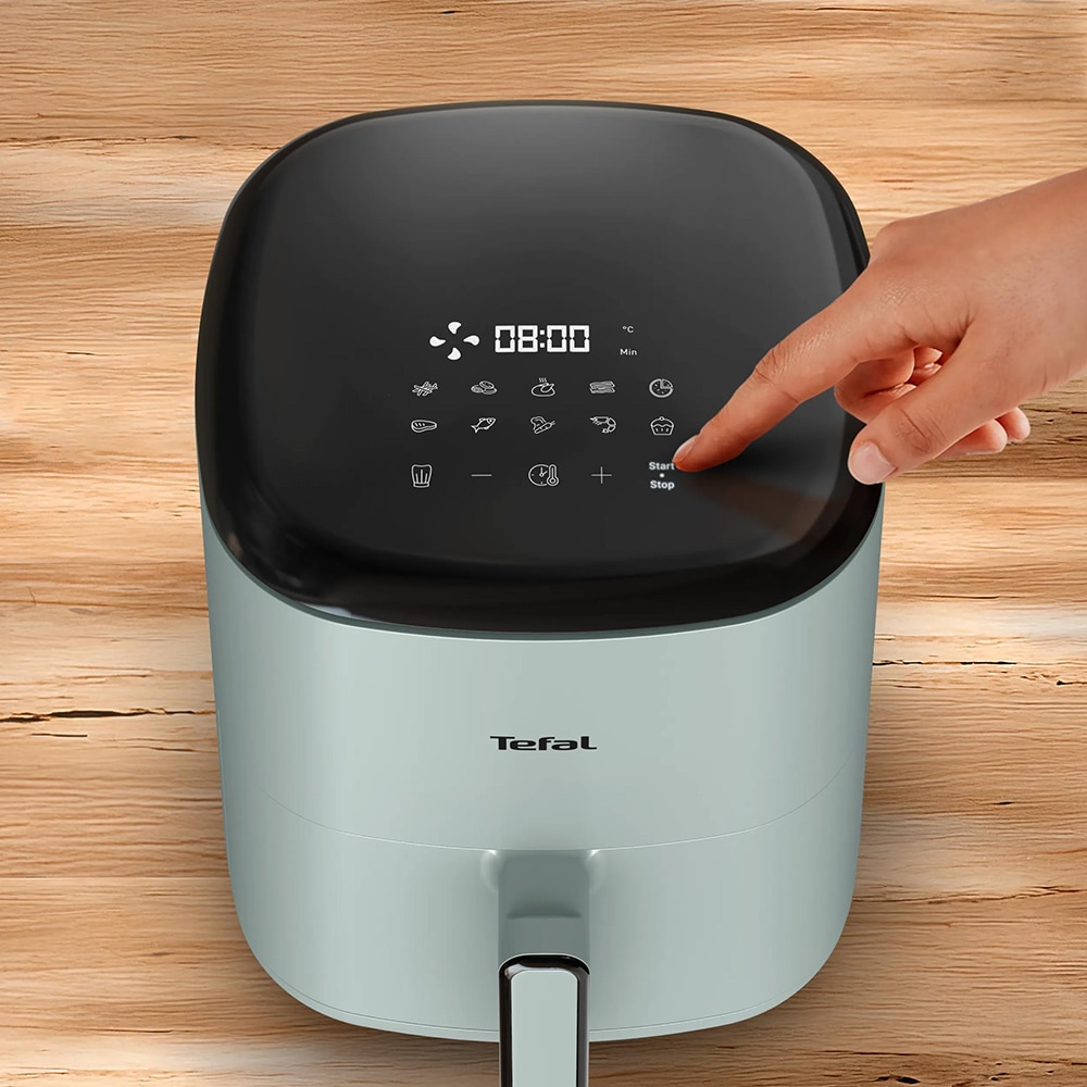 Friteuza cu aer cald TEFAL Easy Fry POP EY2454E0, 5l, 1kg, 1500W, verde-negru