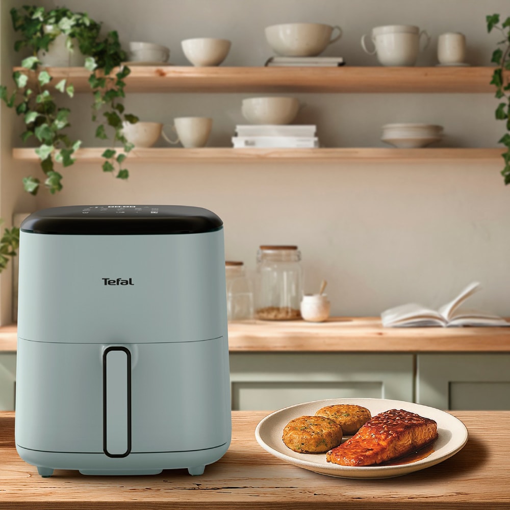 Friteuza cu aer cald TEFAL Easy Fry POP EY2454E0, 5l, 1kg, 1500W, verde-negru