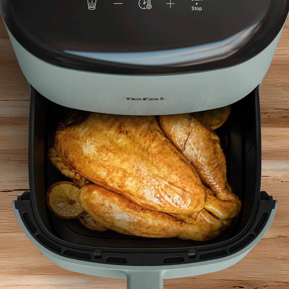 Friteuza cu aer cald TEFAL Easy Fry POP EY2454E0, 5l, 1kg, 1500W, verde-negru