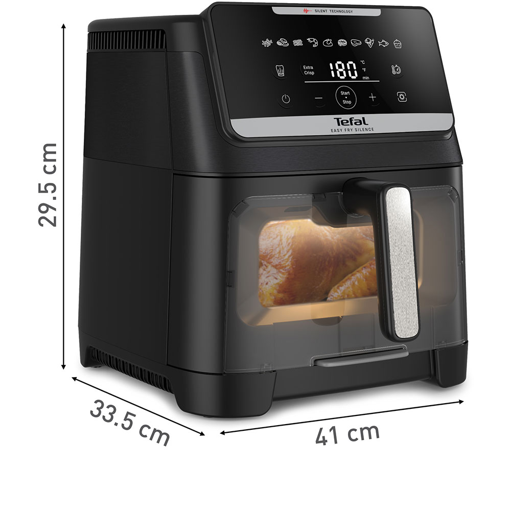 Friteuza cu aer cald TEFAL Easy Fry Silence EY8468E0, 2kg, 7l, 2000W, negru