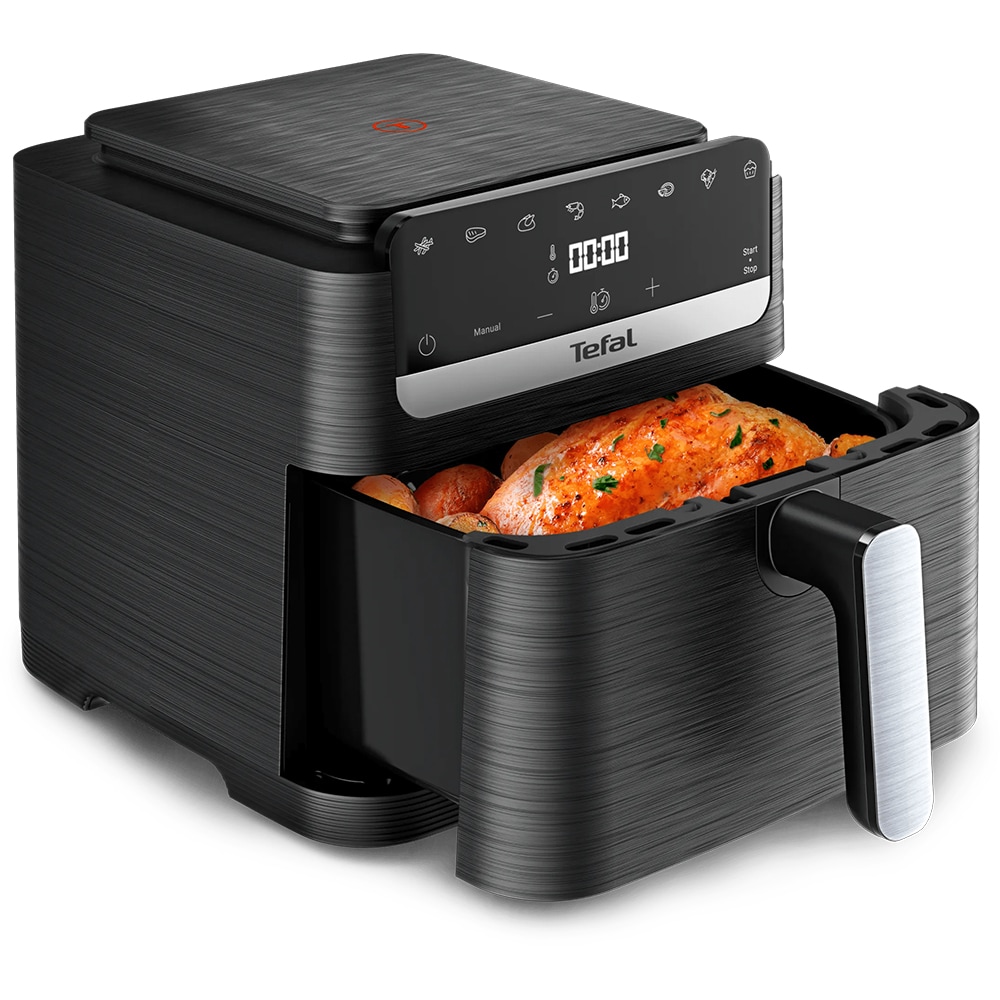 Friteuza cu aer cald TEFAL Easy Fry Mega Compact EY866HE1, 1.5kg, 7.5l, 2020W, negru
