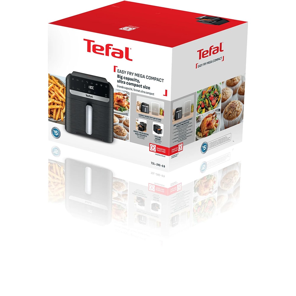 Friteuza cu aer cald TEFAL Easy Fry Mega Compact EY866HE1, 1.5kg, 7.5l, 2020W, negru