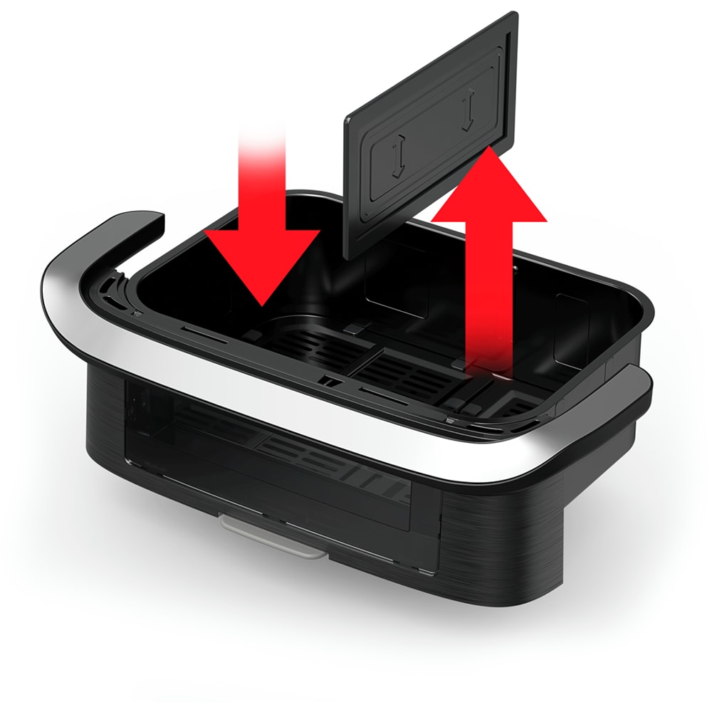 Friteuza cu aer cald dubla TEFAL Ever Fry Dual Flex EY9278E0, 9l, 2.5kg, 2700W, negru-argintiu