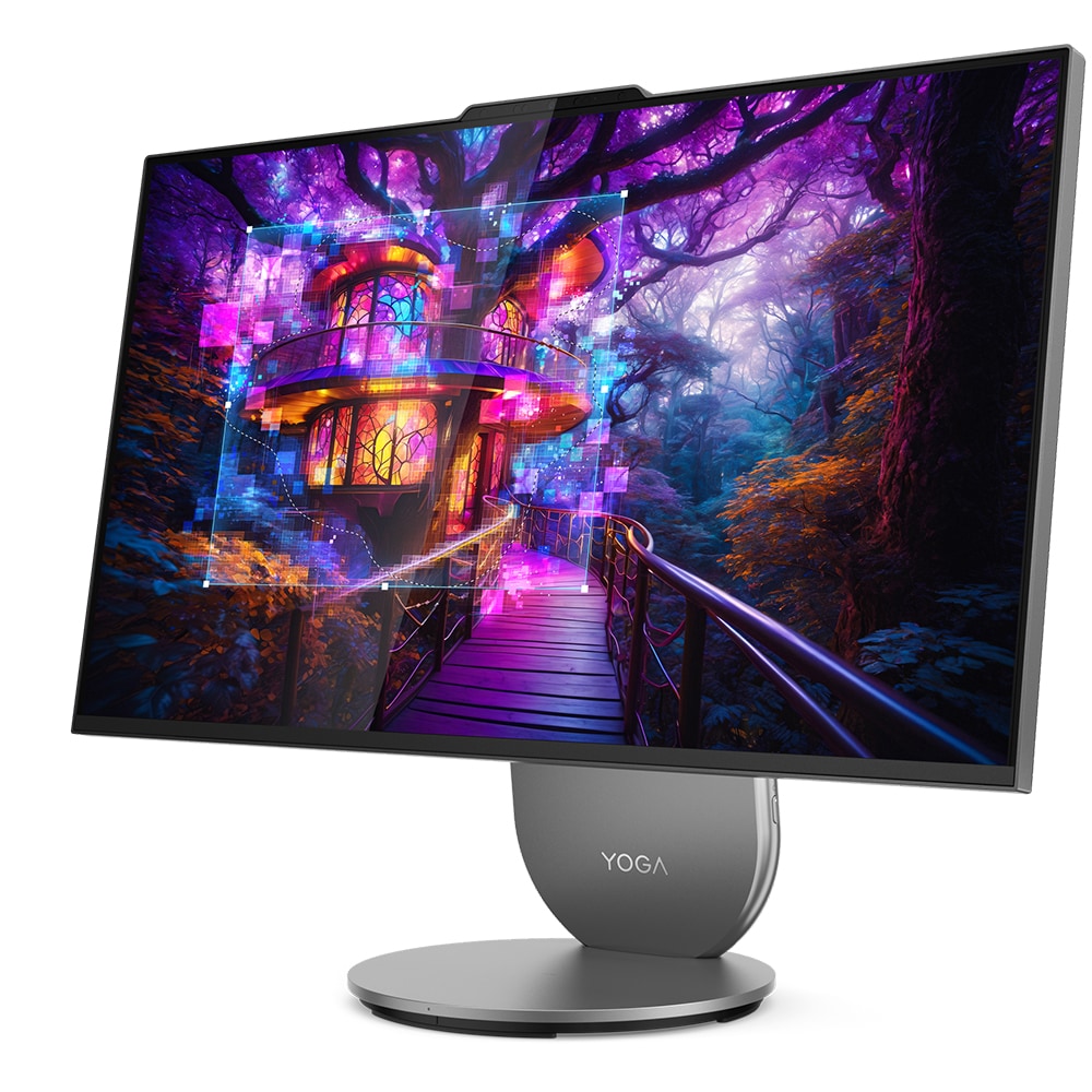 Sistem All in One LENOVO Yoga AIO 27IAH10, Intel Core Ultra 5 125H pana la 4.5GHz, 27" QHD, 16GB, SSD 512GB, Intel Arc Graphics, Windows 11 Home, Luna Grey