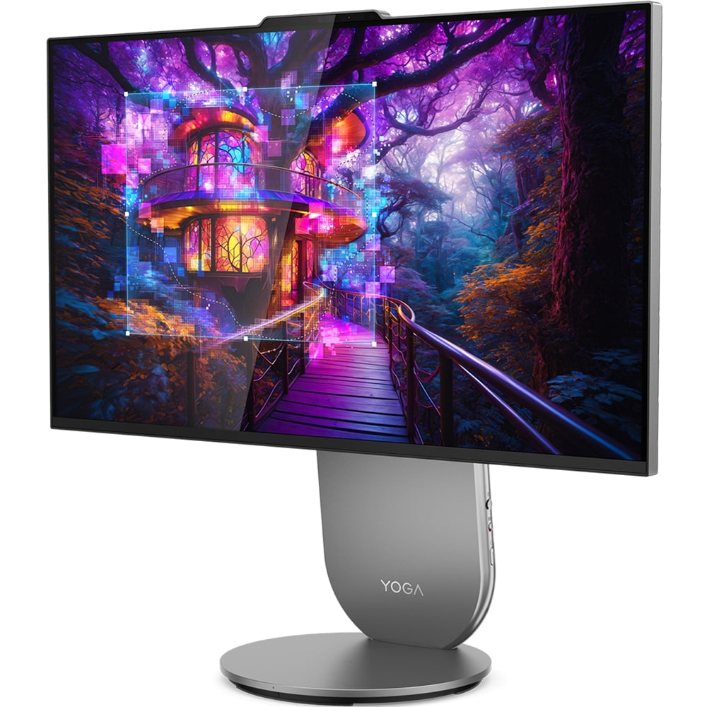 Sistem All in One LENOVO Yoga AIO 27IAH10, Intel Core Ultra 5 125H pana la 4.5GHz, 27" QHD, 16GB, SSD 512GB, Intel Arc Graphics, Windows 11 Home, Luna Grey