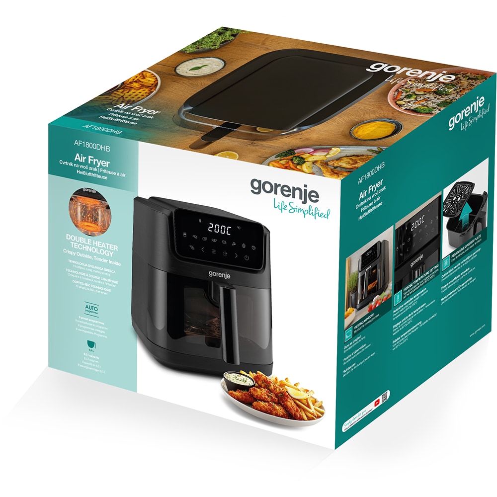 Friteuza cu aer cald GORENJE AF1800DHB, 6.3l, 1800W, negru